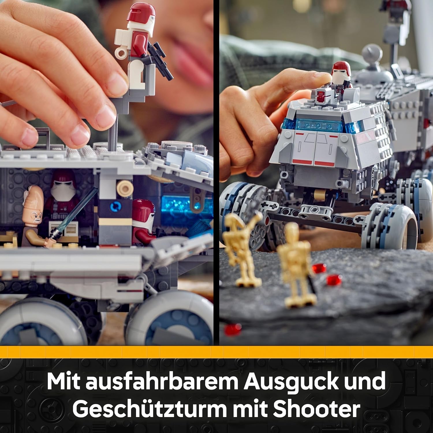 LEGO Star Wars : The Clone Wars Republikanischer Juggernaut - Jeu avec véhicule de transport - Jeu avec lumière - Jeu créatif pour les fans d'enfants et d'enfants - 75413