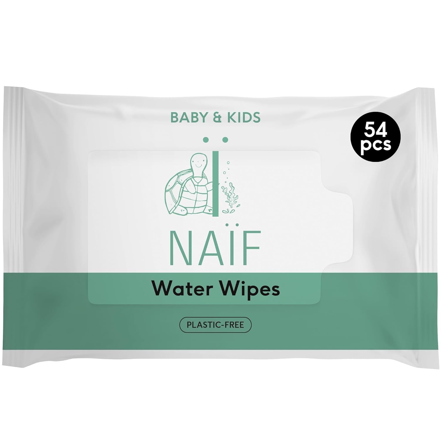 Naïf - Lingettes humides sans plastique - 1296 pièces (24 pièces x 54 lingettes humides) - Soins fesses, corps et visage de bébé - 99% d'eau - 0% parfum & alcool