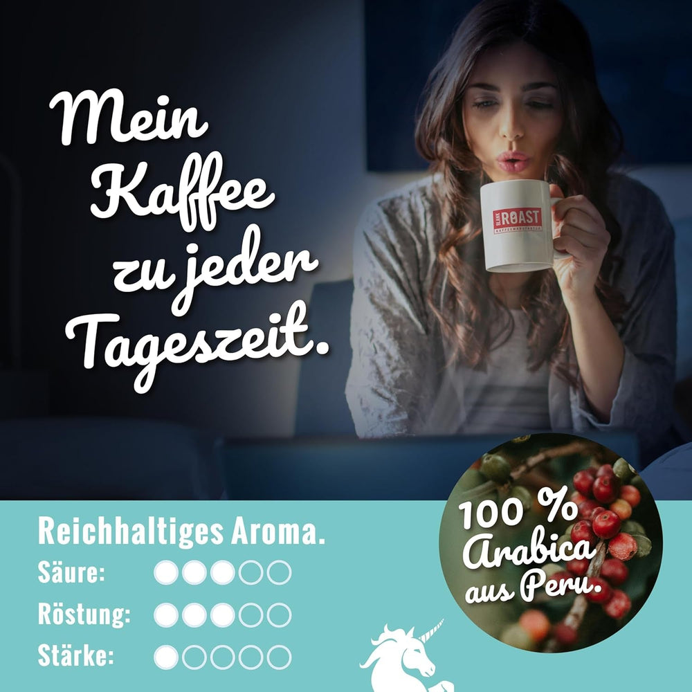 Rôti vierge - EINZIG - 1kg - Kaffeebohnen kafeinfrei - 100% Arabica du Pérou - schonend & umweltfreundlich entkoffeiniert - säurearm mit voller Crema - idéal pour jede Zubereitungsart