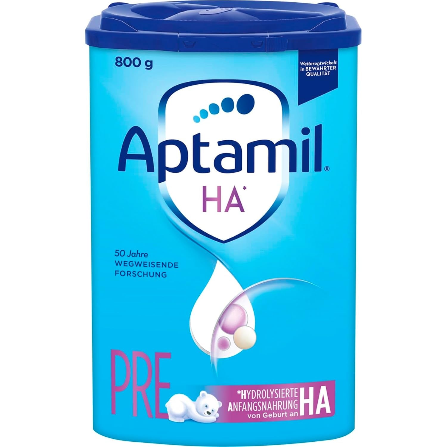 Aptamil HA PRE – Mélange de lait de consommation, avec DHA, sans lactose, sans huile de palme, lait pour bébé, poudre de lait, 1x 800 g