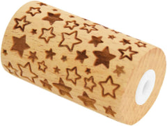 LEFTOVER COOKING - Mini Rouleau à Pâtisserie en Bois "Étoile" - Décoration Impression en Relief - Moule de Cuisson pour Décorer Biscuits, Biscuits et Biscuits - 5302