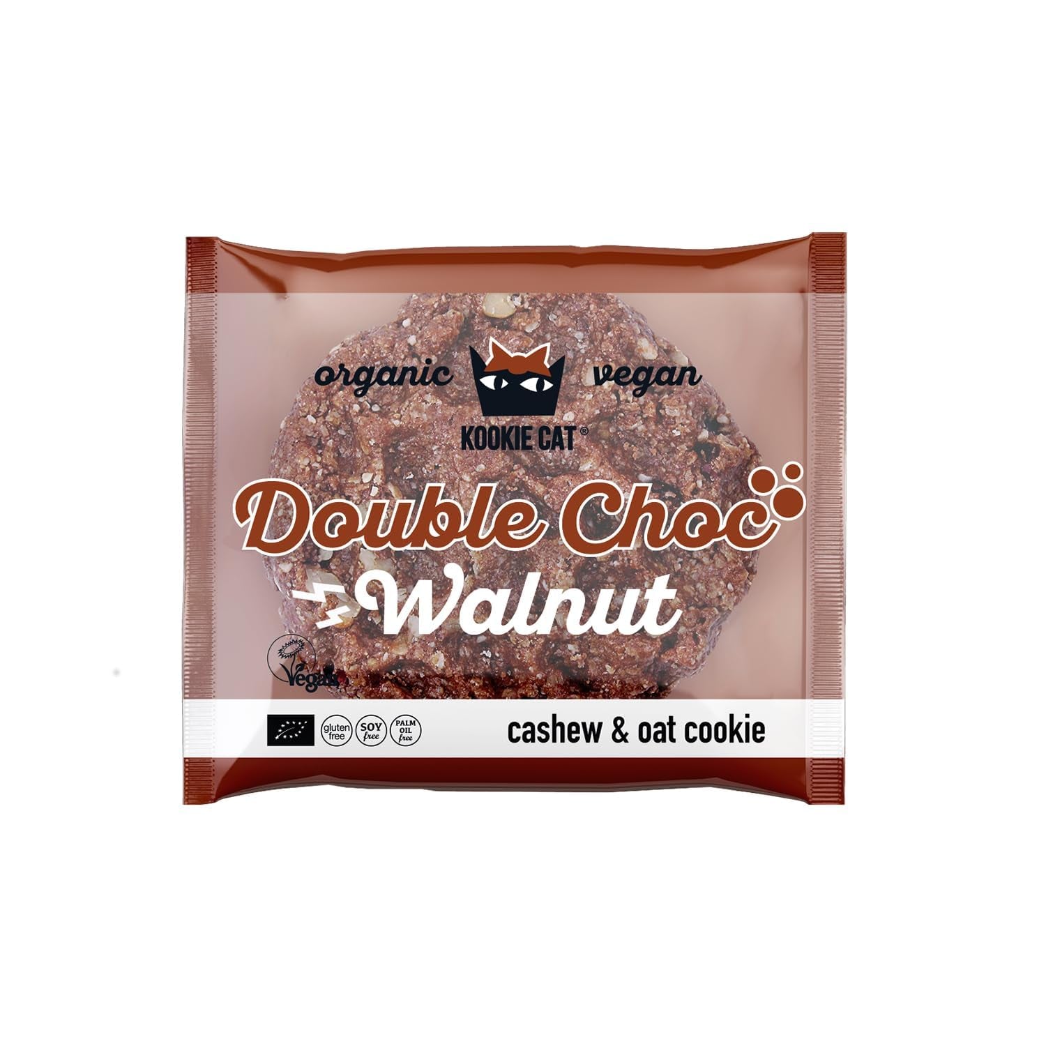 Ciocolată dublă cu nuci - Fursecuri vegane, fără gluten, fără soia, organice, cu caju și ovăz - 12 x 50g pachet multiplu (pachet de 2)