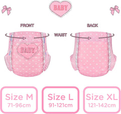 Couches imprimées pour adultes 5500-5800 ml, lot de 2 – Bébé rougissant (M)