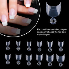 600 pièces ovales courts ongles artificiels 12 tailles demi-couverture acrylique faux ongles conseils ongles artificiels pour manucure femmes salon bricolage (transparent)