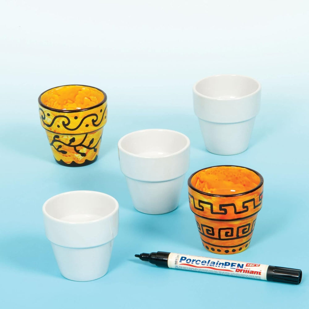 Baker Ross Mini pots en porcelaine (6 pièces), Porcelaine