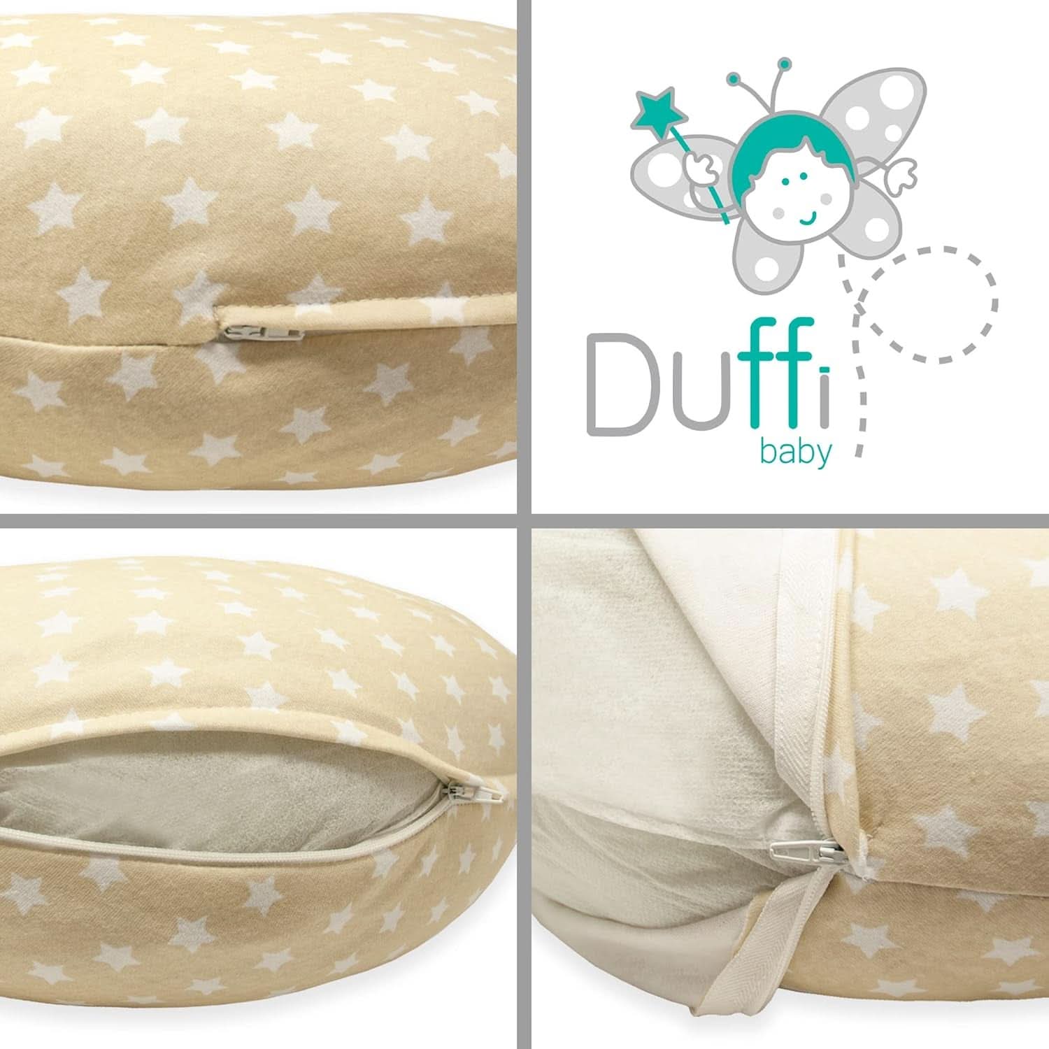 Coussin d'allaitement pour nouveau-né, XL, housse 100% coton, amovible et lavable, garnissage polyester, motif étoile Accessoires Alimentation et Allaitement Bebe Naty Shop