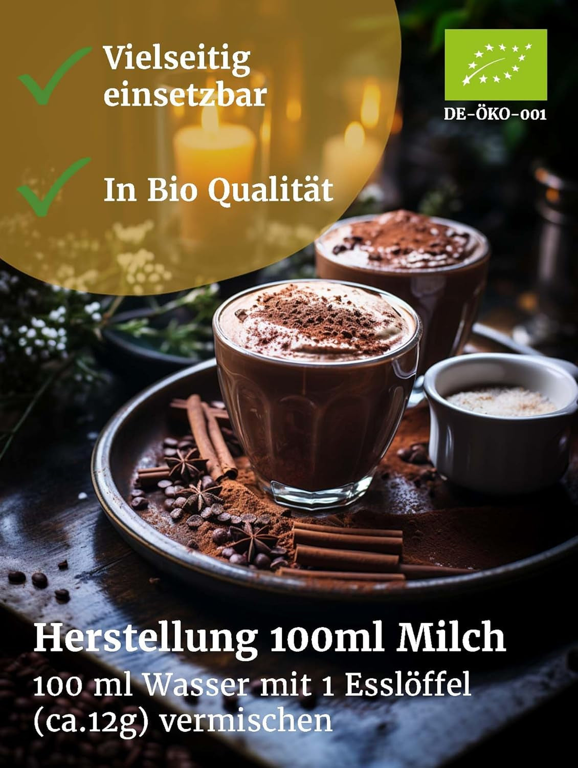 Bäckerei Spiegelhauer Bio Mager-Milchpulver 500 g Bio Milkpulver sans sucre en poudre de lait I auch geeignet für Joghurt-Herstellung, Eis-Herstellung I Trockenmilchpulver, Beutel