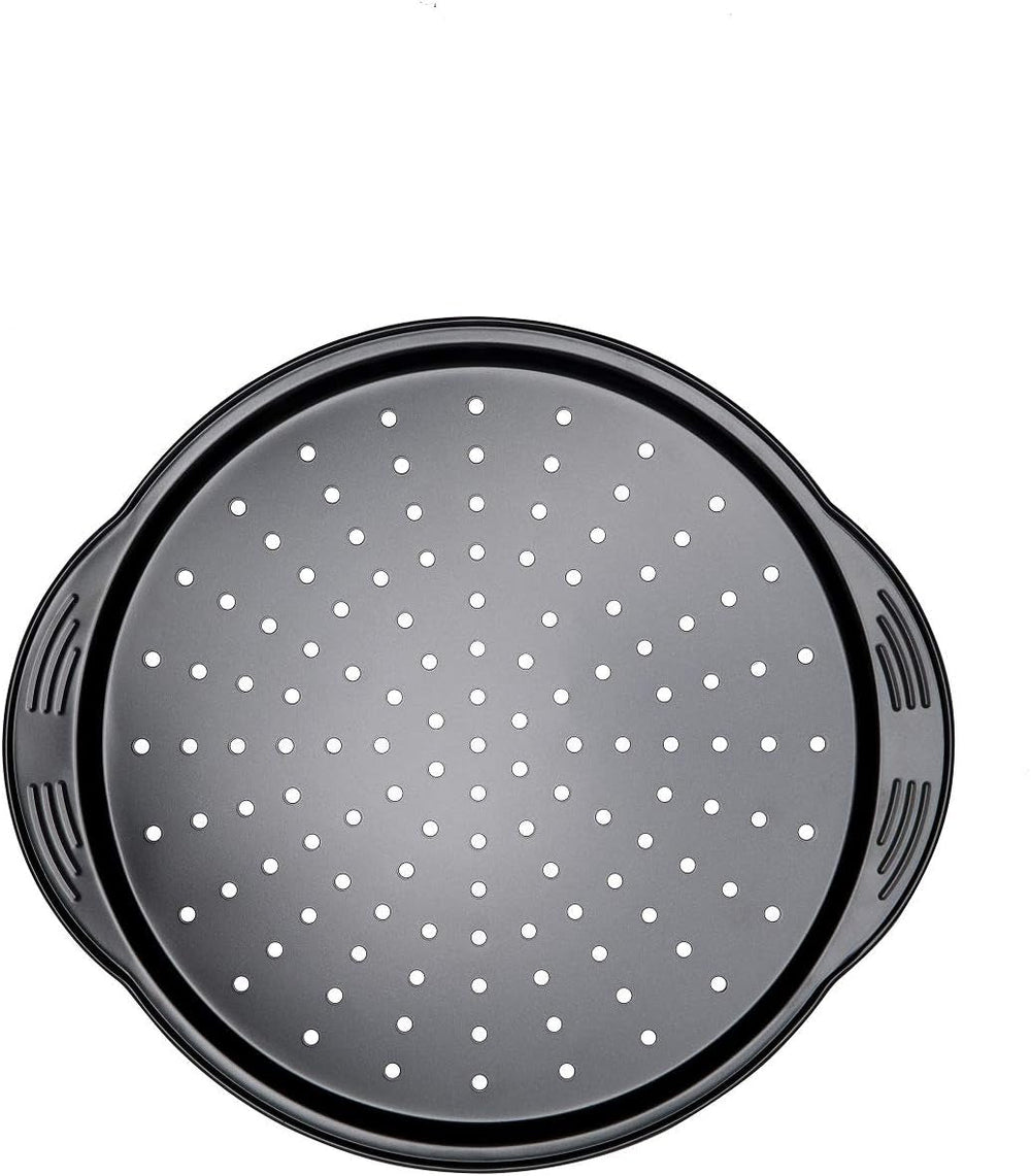 Prestige 48227 Aerolift Muffin Zinn, Acier Carbone, Schwarz Moules et plaques à pâtisserie Naty Shop 30Cm Pizzablech