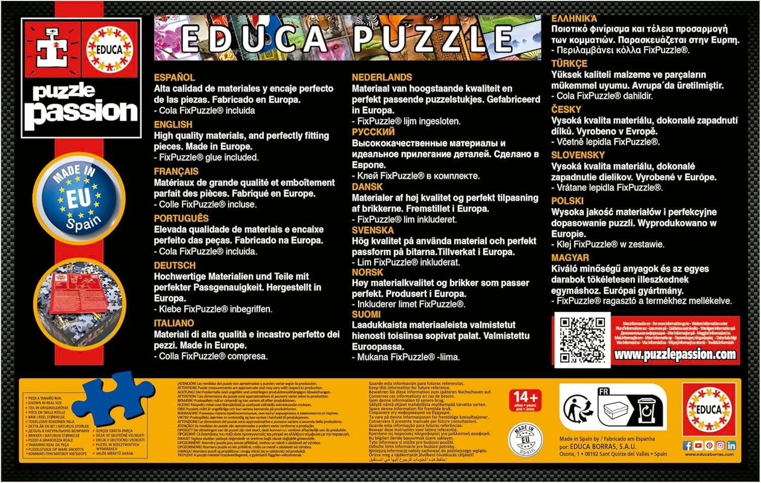 Educa - Puzzle de 1000 pièces pour adultes | Bibliothèque. Dimensions : 68 X 48 cm. Comprend de la colle pour puzzle Fixpuzzle. Depuis 14 ans (19925) Puzzle Naty Shop