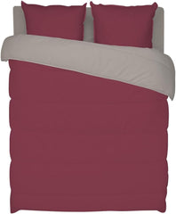 Couette réversible bicolore Bleu Câlin pour 2 personnes, microfibre, bordeaux/poivre, 220X240 cm Couettes et couettes Naty Shop