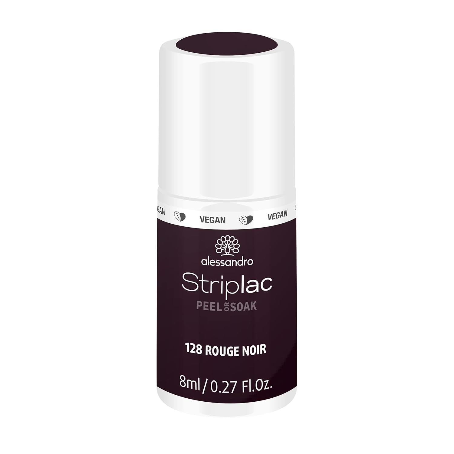 Vernis à ongles UV alessandro Striplac Elegant Ruby - Délicat et longue tenue - S'enlève facilement grâce à la technologie peel-off - Vegan et cruelty-free - 8 ml