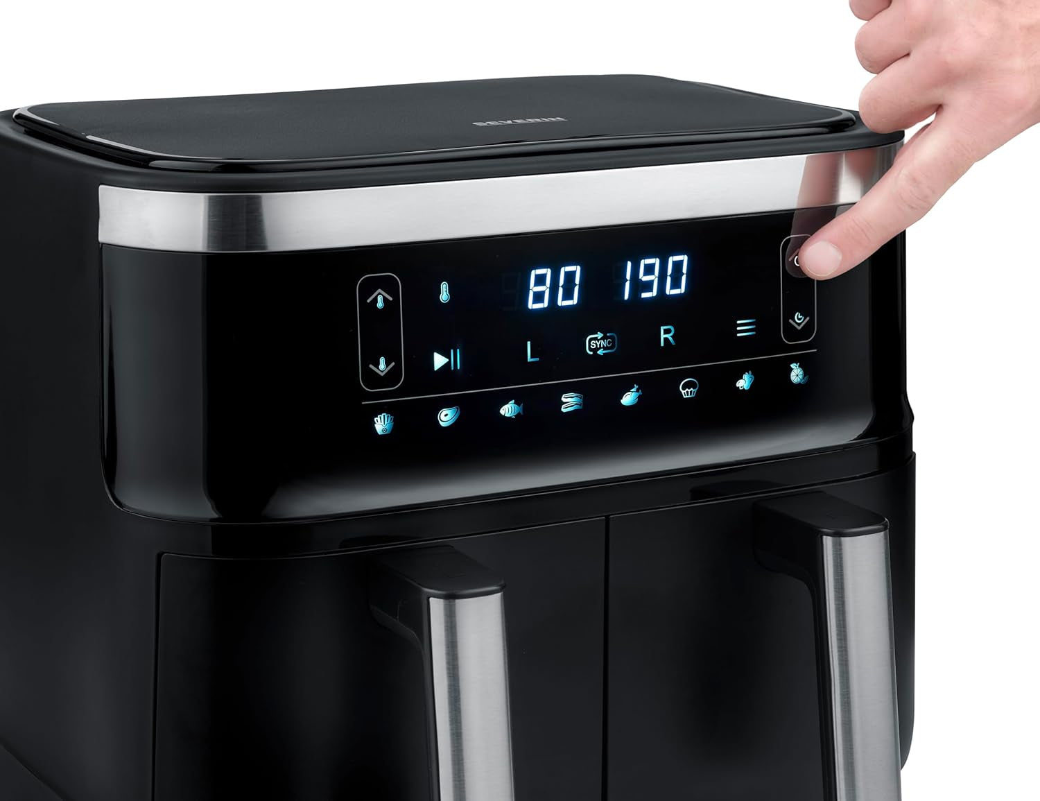 SEVERIN Friteuse double air chaud avec chambre de cuisson 2 X 3,8 L, 8 programmes automatiques Électroménager Naty Shop