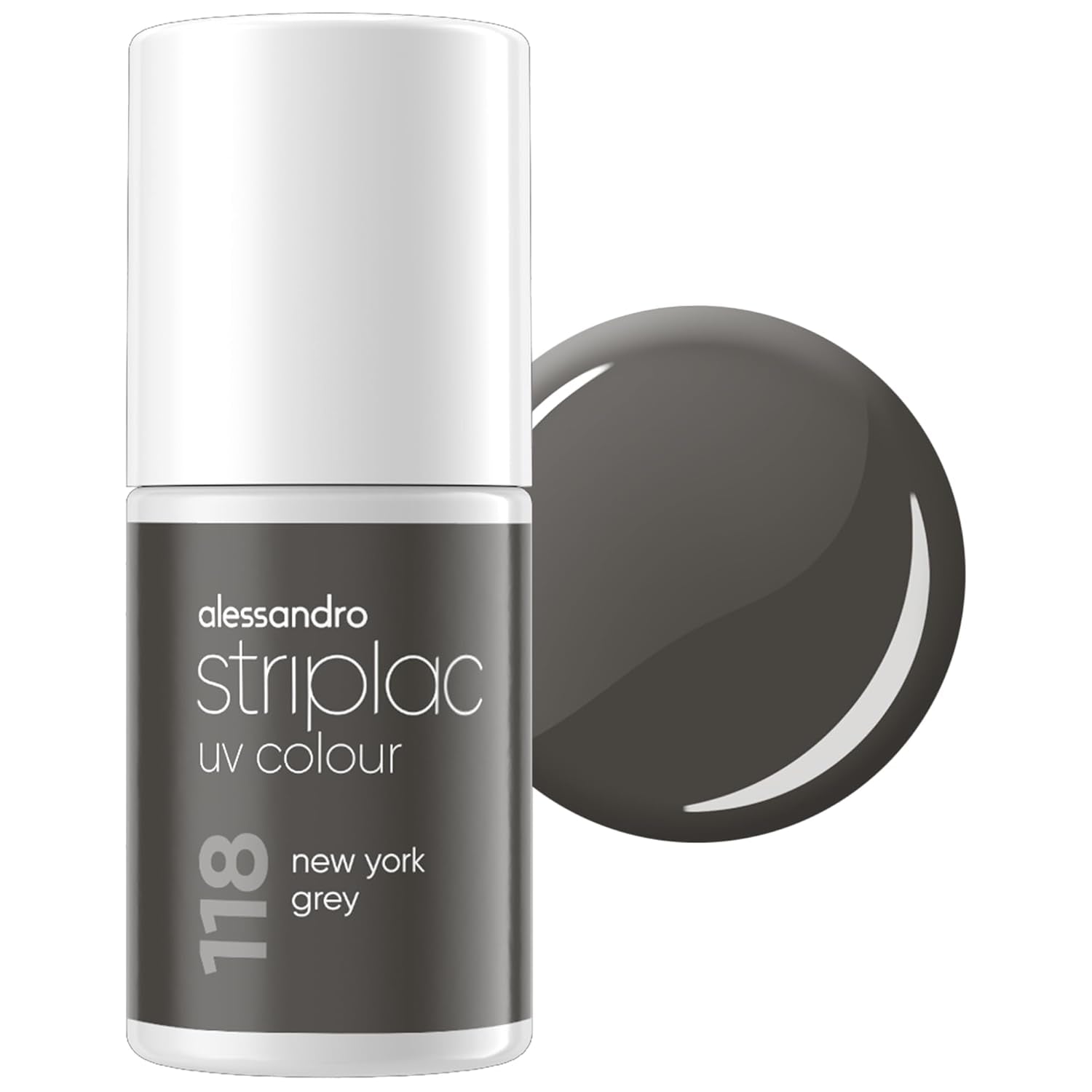 Vernis à ongles UV Alessandro Striplac Midnight Black – Délicat et longue tenue – S'enlève facilement grâce à la technologie Peel-Off Removal – Vegan et cruelty-free – 8 ml