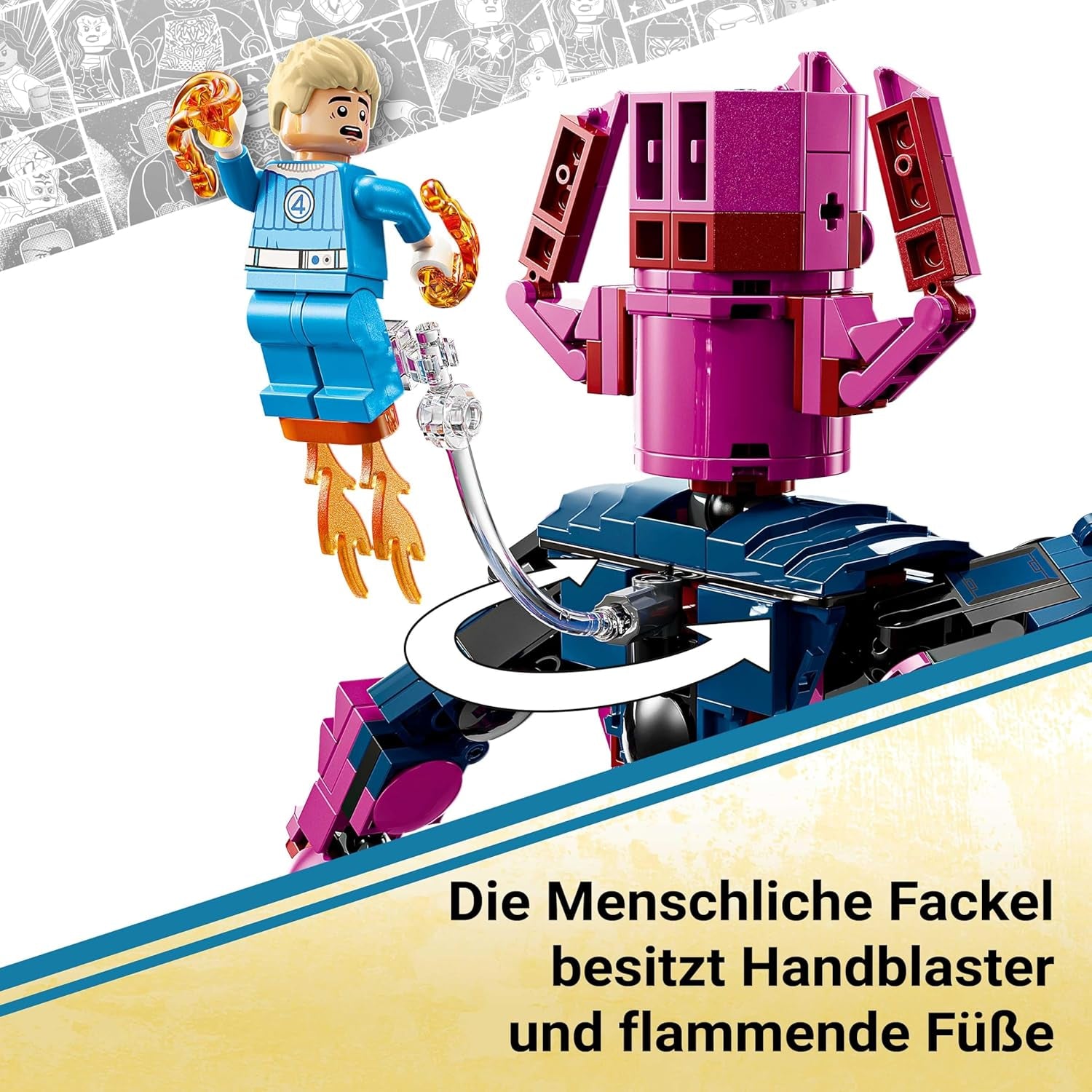 LEGO ǀ Marvel Les Quatre Fantastiques contre. Galactus Baufigur - Bauset mit Superhelden - Jeu avec The Thing, Invisible Woman et Human Torch - Créations créatives pour les jeunes et les filles - 76316