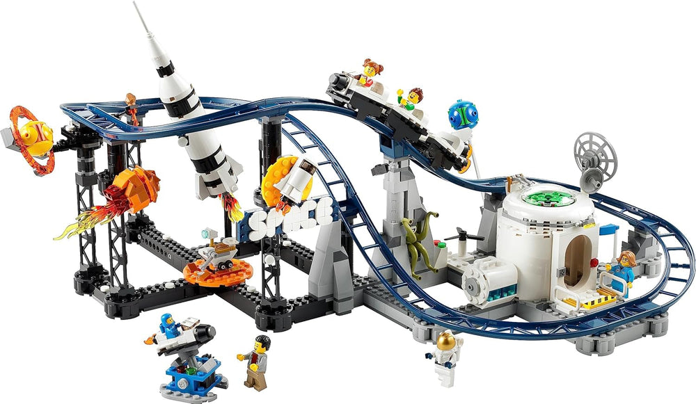 LEGO 31142 Creator Kit de jouets de montagnes russes spatiales 3 en 1 pour enfants avec chariots de travail, se transforme en tour à chute libre ou en carrousel avec des fusées et des briques lumineuses. Besuche an LEGO-Store