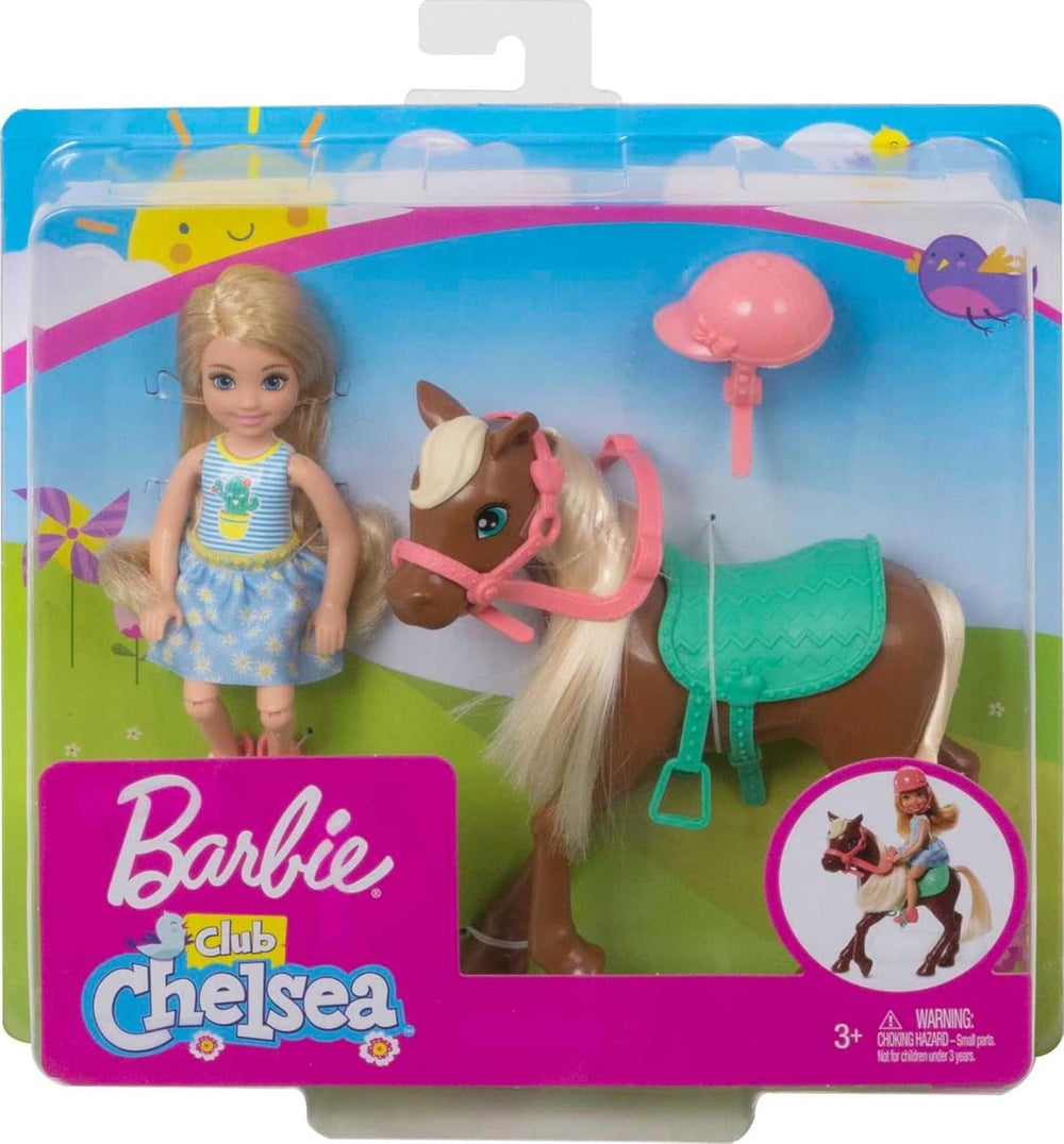 Barbie GHV78 - Club Chelsea Playset avec poupée et cheval, env. Jouet cadeau blonde 15 cm avec mode et accessoires pour enfants de 3 à 7 ans Naty Shop Dolls