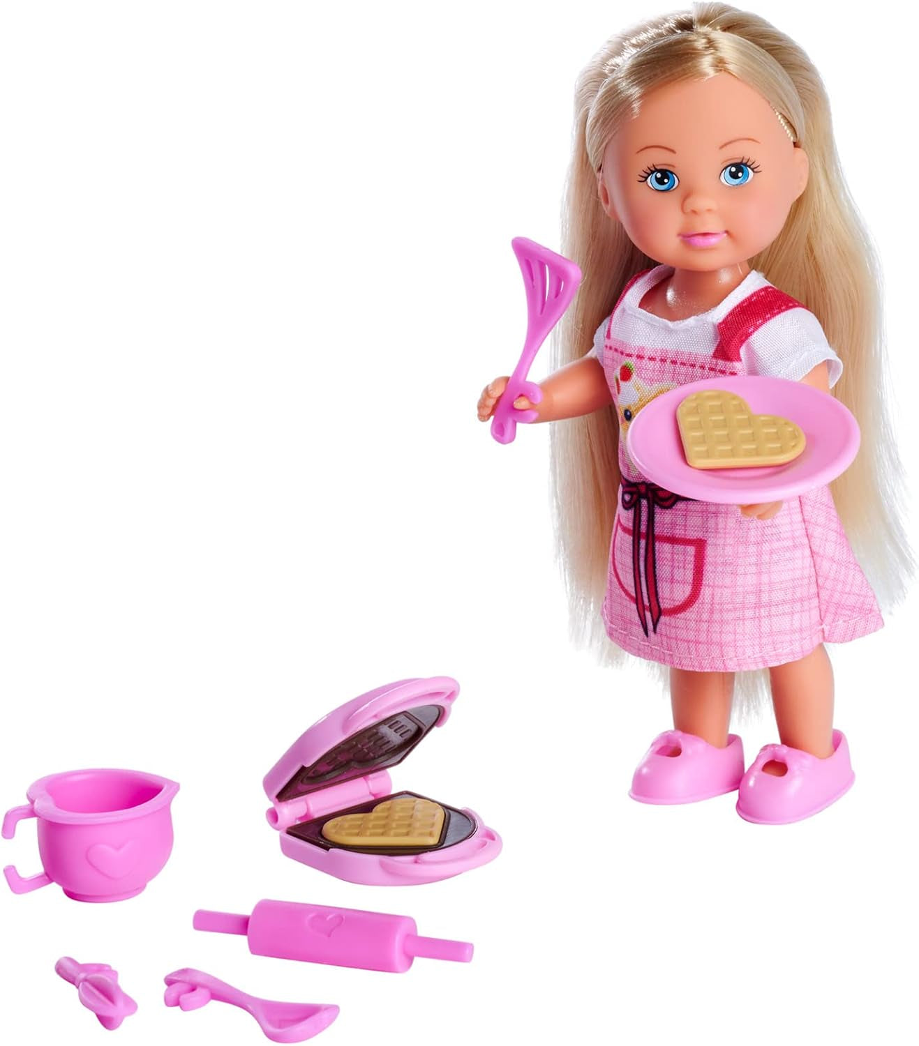 Simba 105733564 - Steffi Love Waffle, poupée à l'arrière avec gaufres, mini poupée 12 cm, à partir de 3 ans