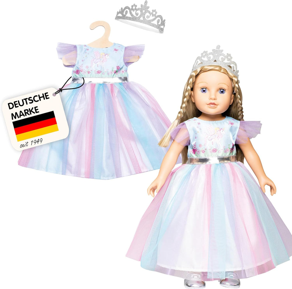 Heless 1130 - Robe pour chiots au design féerique et corne, avec couronne argentée, taille 28 - 35 cm