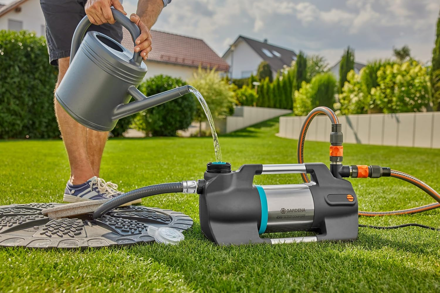 Ensemble aspirateur Gardena avec tuyau d'aspiration de 7 m, raccord robuste, clapet anti-retour, durable et fiable (09091-20)