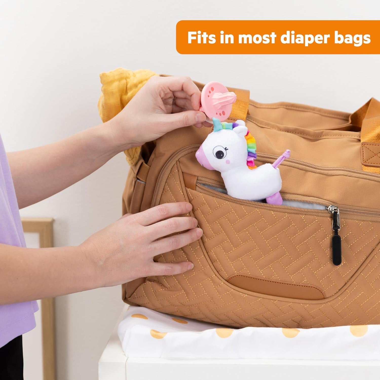 Sucette en peluche Bright Starts SootheMate, Licorne - Sucette amovible en forme de sucette pour nouveau-nés et enfants plus âgés