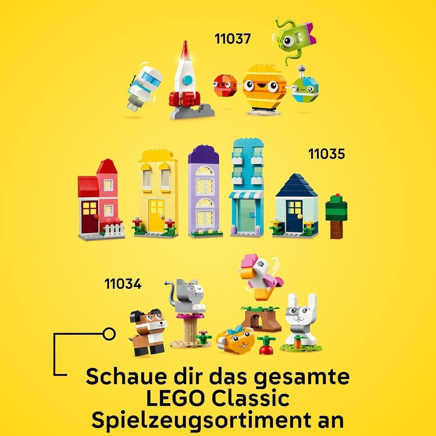 LEGO Classic Creative Houses, ensemble de briques de construction pour enfants, jouet de construction 850 briques, jouet de construction de maison avec accessoires, cadeau pour garçons et filles de 4 ans 11035 Ensembles de construction Beuche den LEGO-Store