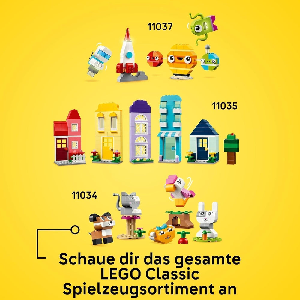 LEGO Classic Creative Houses, ensemble de briques de construction pour enfants, jouet de construction 850 briques, jouet de construction de maison avec accessoires, cadeau pour garçons et filles de 4 ans 11035 Ensembles de construction Beuche den LEGO-Store