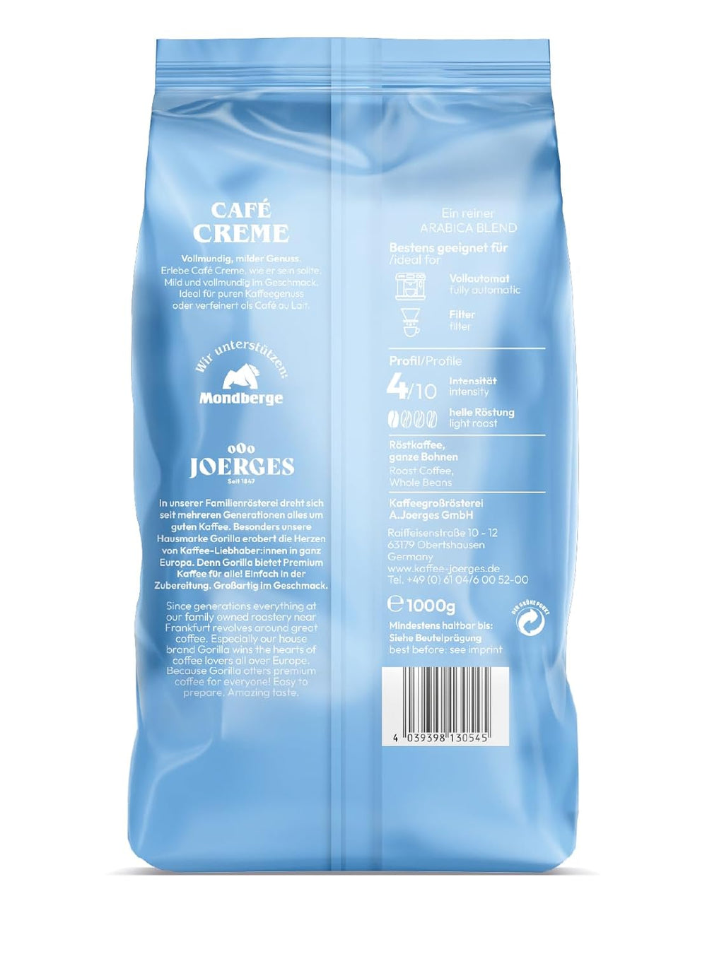 Crème Gorilla Café, 1 kg (paquet de 2)