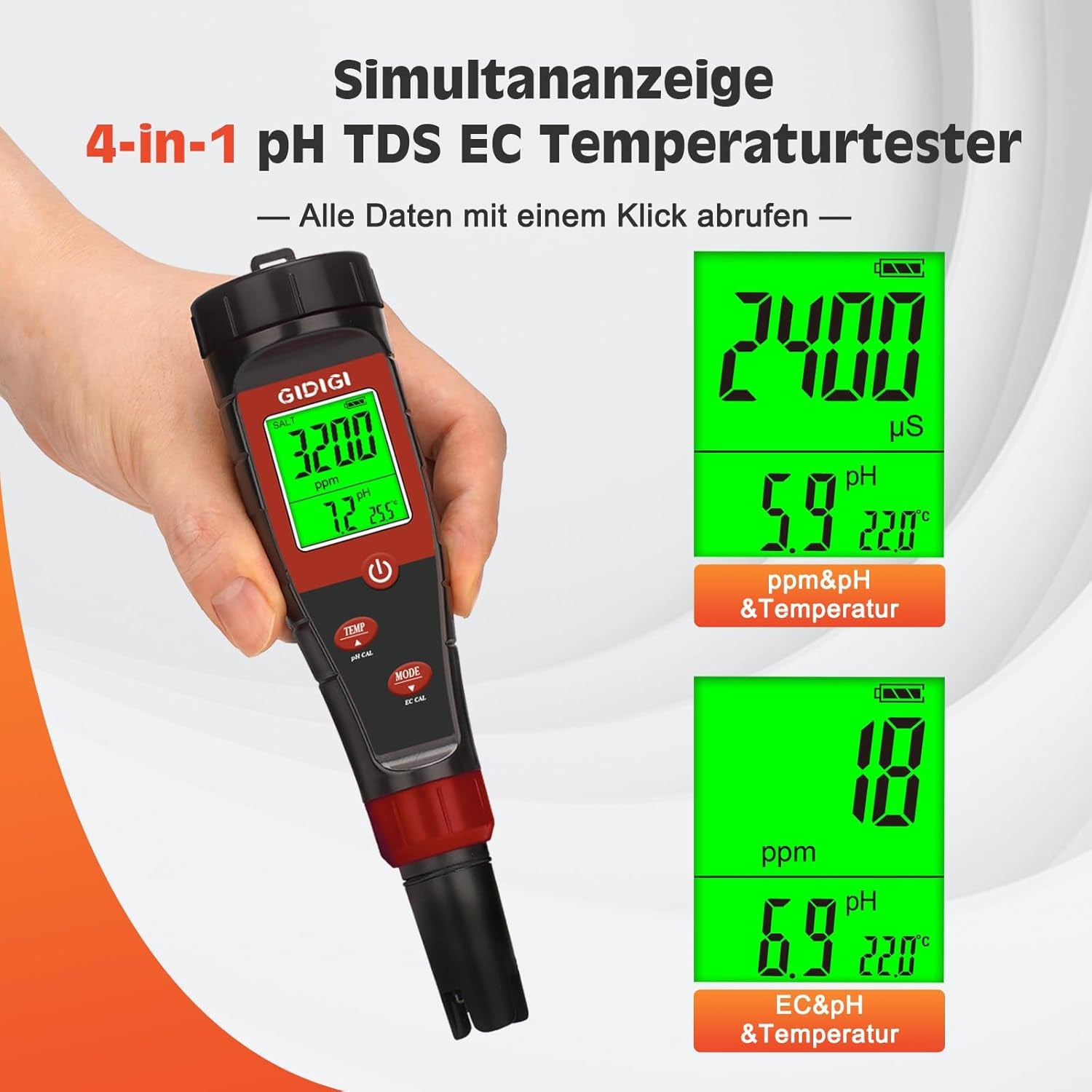 pH-mètre d'eau hydroponique, testeur numérique de pH d'eau, testeur TDS, test EC PPM pour nutriments végétaux, conductivité 4 en 1, stylo pH d'eau potable, DWC, plantes d'intérieur