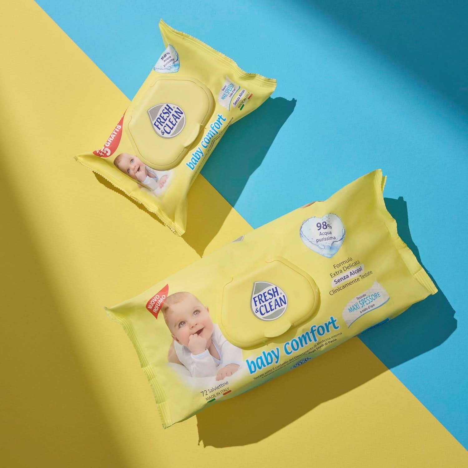 Milleusi Classic Fresh & Clean, Lingettes humides, 72 pcs Lingettes humides pour bébé Naty Shop