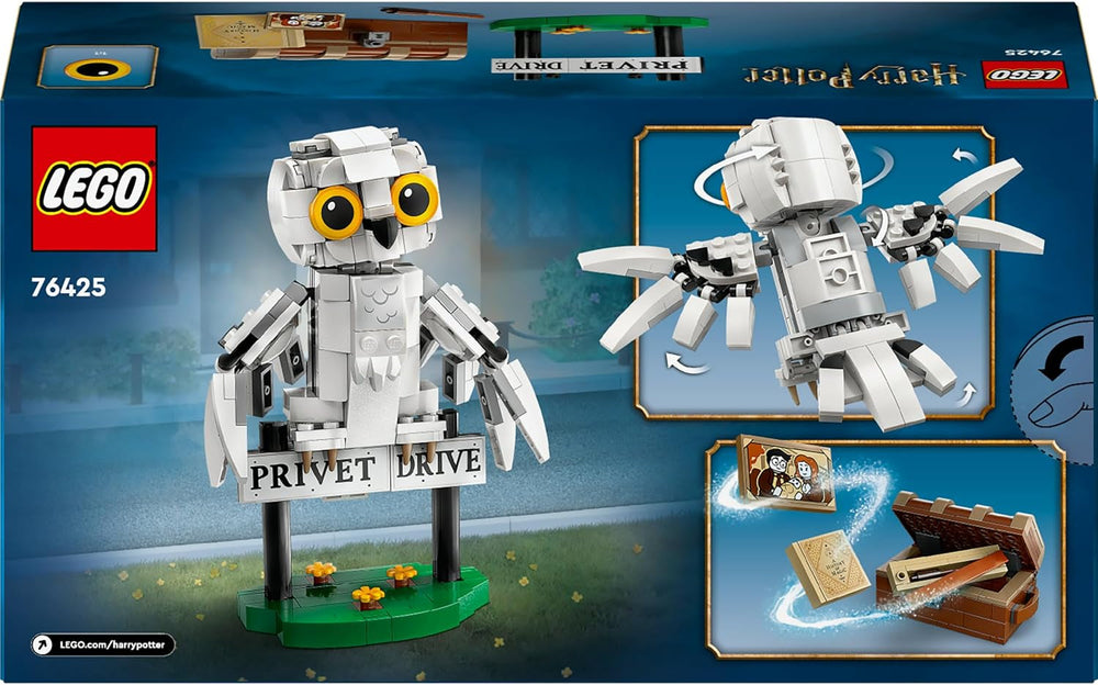 LEGO Harry Potter Hedwige à Privet Drive 4 Ensemble de hibou pour enfants, figurine d'animal à construire avec valise de Poudlard, petit cadeau pour les garçons, les filles et tous les fans à partir de 7 ans 76425 Jeux de construction Besuche den LEGO-Store