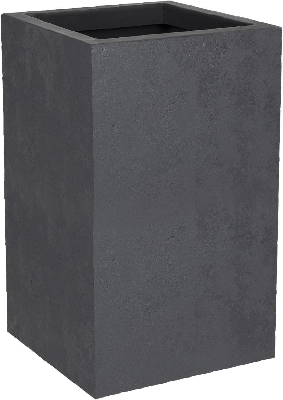 Basalt Up Pot de Fleur Carré Haut 36 L Aspect Béton Mur Uni Réservoir d'Eau 29,5 x 29,5 x 49,5 cm Gris Anthracite