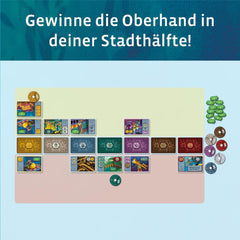 KOSMOS 683665 Pacifica - Relevez la ville engloutie avec tactique et chance, jeu pour deux, jeu de société pour exactement 2 joueurs, à partir de 10 ans, jeu de stratégie