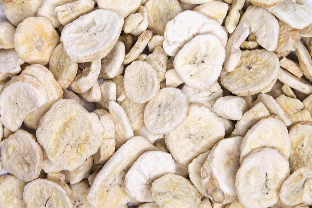 Tranches de banane lyophilisées 100g - chips de banane lyophilisées - fruits secs lyophilisés - tranches de banane séchées pour décoration, snacks, smoothies et desserts Produits déshydratés Naty Shop