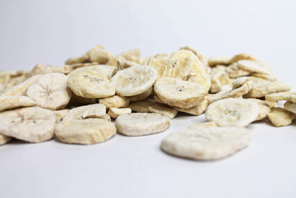 Felii de banane liofilizate 100g - chipsuri de banane liofilizate - fructe uscate liofilizate - felii de banane uscate pentru decorare, gustări, smoothie-uri și deserturi Produse deshidratate Naty Shop