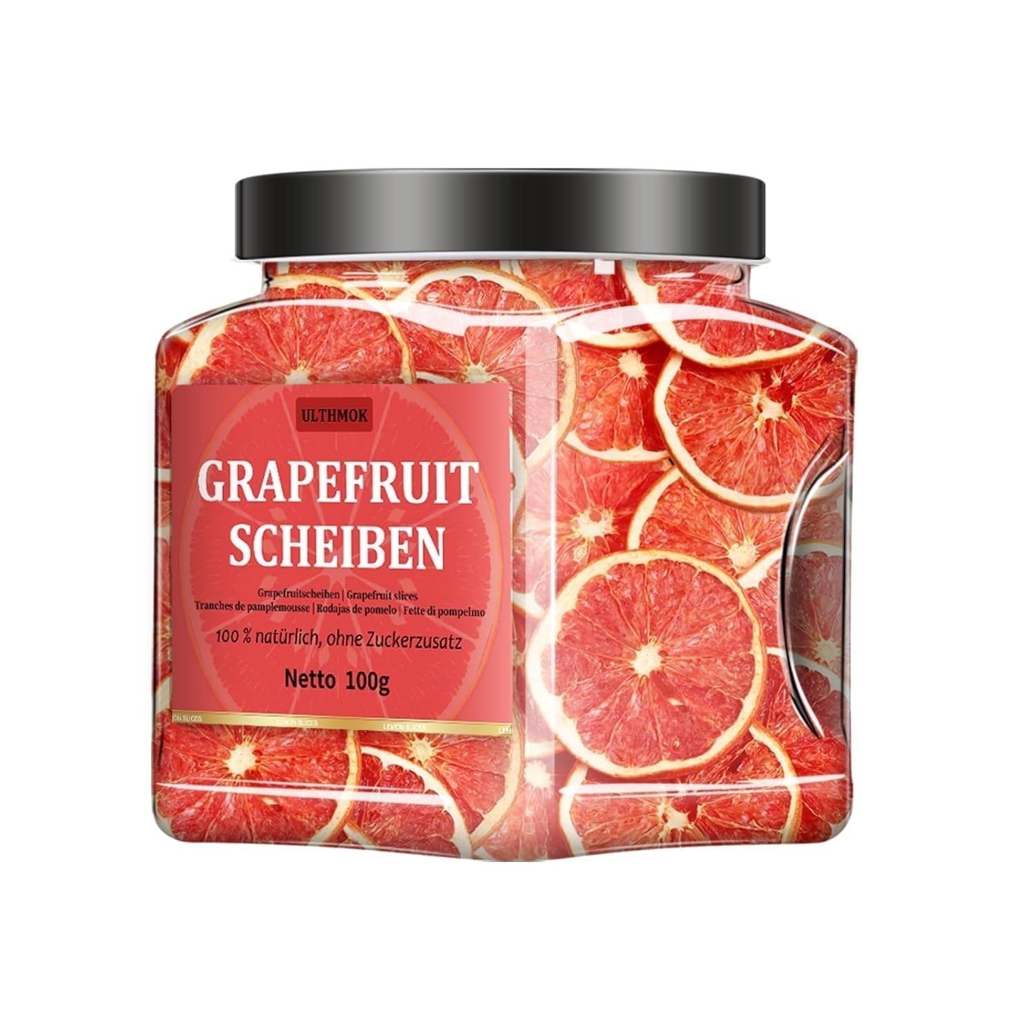Tranches de pamplemousse séchées premium 100g, pamplemousse déshydraté, 100% naturel, sans additifs et sans sucre ajouté. Produits déshydratés Naty Shop Tranches de Pamplemousse