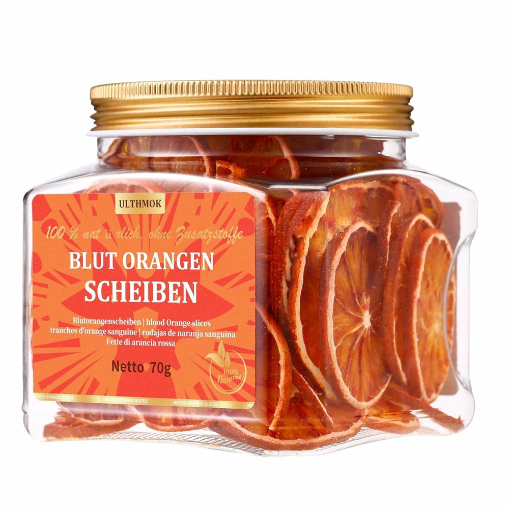 Tranches de pamplemousse séchées premium 100g, pamplemousse déshydraté, 100% naturel, sans additifs et sans sucre ajouté. Produits déshydratés Naty Shop Tranches d'orange rouge