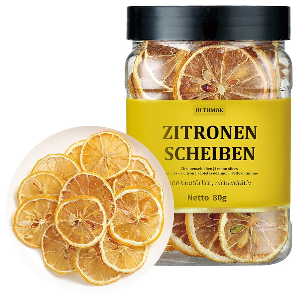Tranches de pamplemousse séchées premium 100g, pamplemousse déshydraté, 100% naturel, sans additifs et sans sucre ajouté. Produits déshydratés Naty Shop Tranches de citron