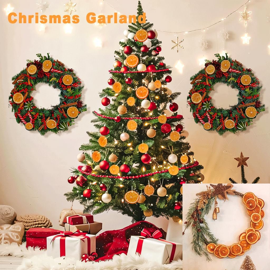 Tranches d'orange séchées, 250g Tranches d'orange naturelles Décorations séchées, tranches d'orange séchées pour décorations de Noël, Couronne de l'Avent, savon, tranches de fruits Produits secs Naty Shop