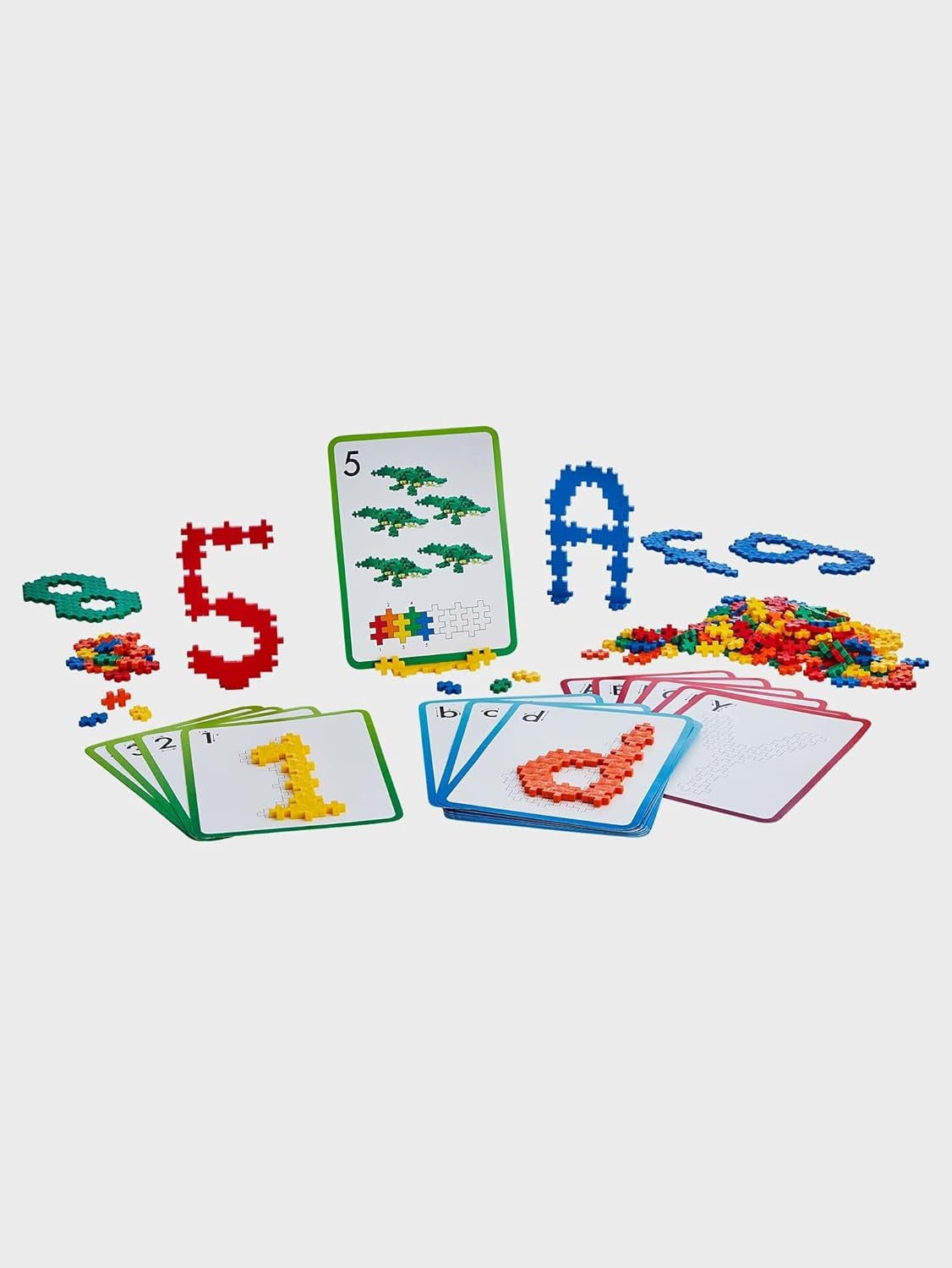 Plus-Plus 9603909 Geniales Konstruktionsspielzeug, Apprendre à construire, ABC & 123, Kreativ-Bausteine, 600 pièces