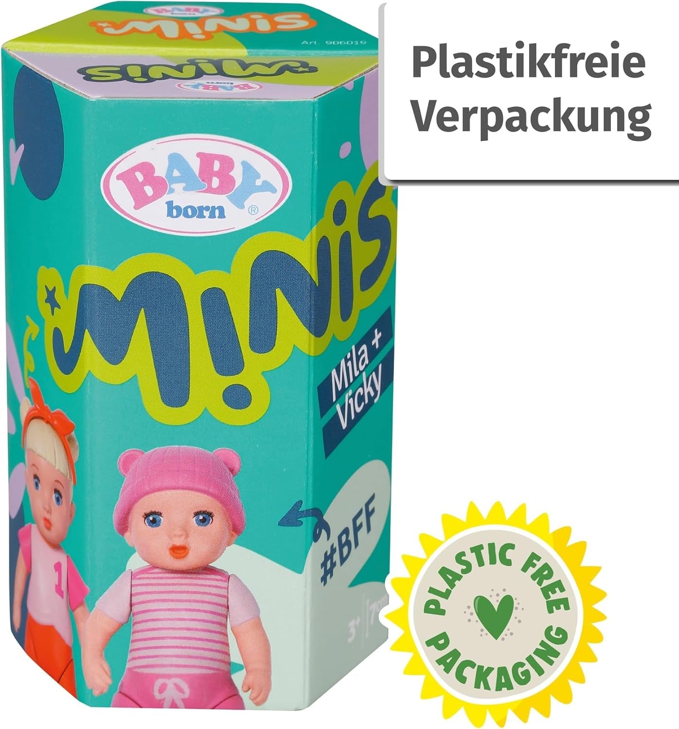 BABY born Minis Doppelpack mit Minis-Puppen Vicky und Mila mit Farbwechseleffekt, Stickerbogen und Accessoires, 906071 Zapf Creation