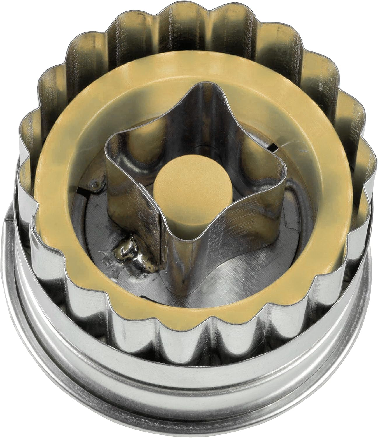 Zenker PATISSERIE Moules à Biscuits pour Biscuits et Biscuits, Moules à Biscuits Motif Linzer, Quantité: 1 x Ensemble de Moules à Biscuits, 4 Pièces, Argent