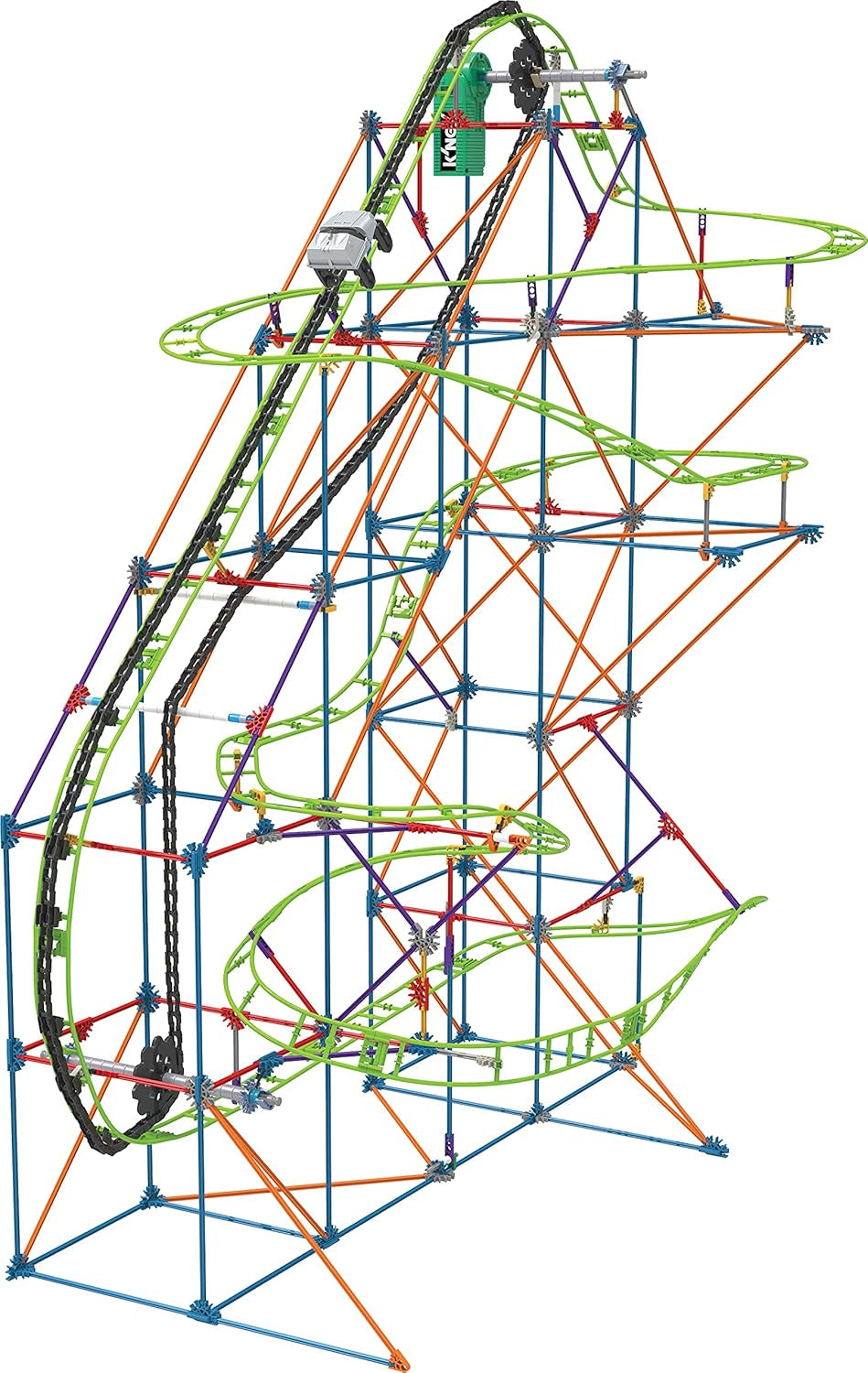 K'NEX 51438 Typhoon Frenzy Roller Coaster, modèle 2 en 1, ensemble de construction coloré pour garçons et filles, jouet de 19 pieds, ensemble de construction pour enfants de 640 pièces pour enfants âgés de 9 ans et plus