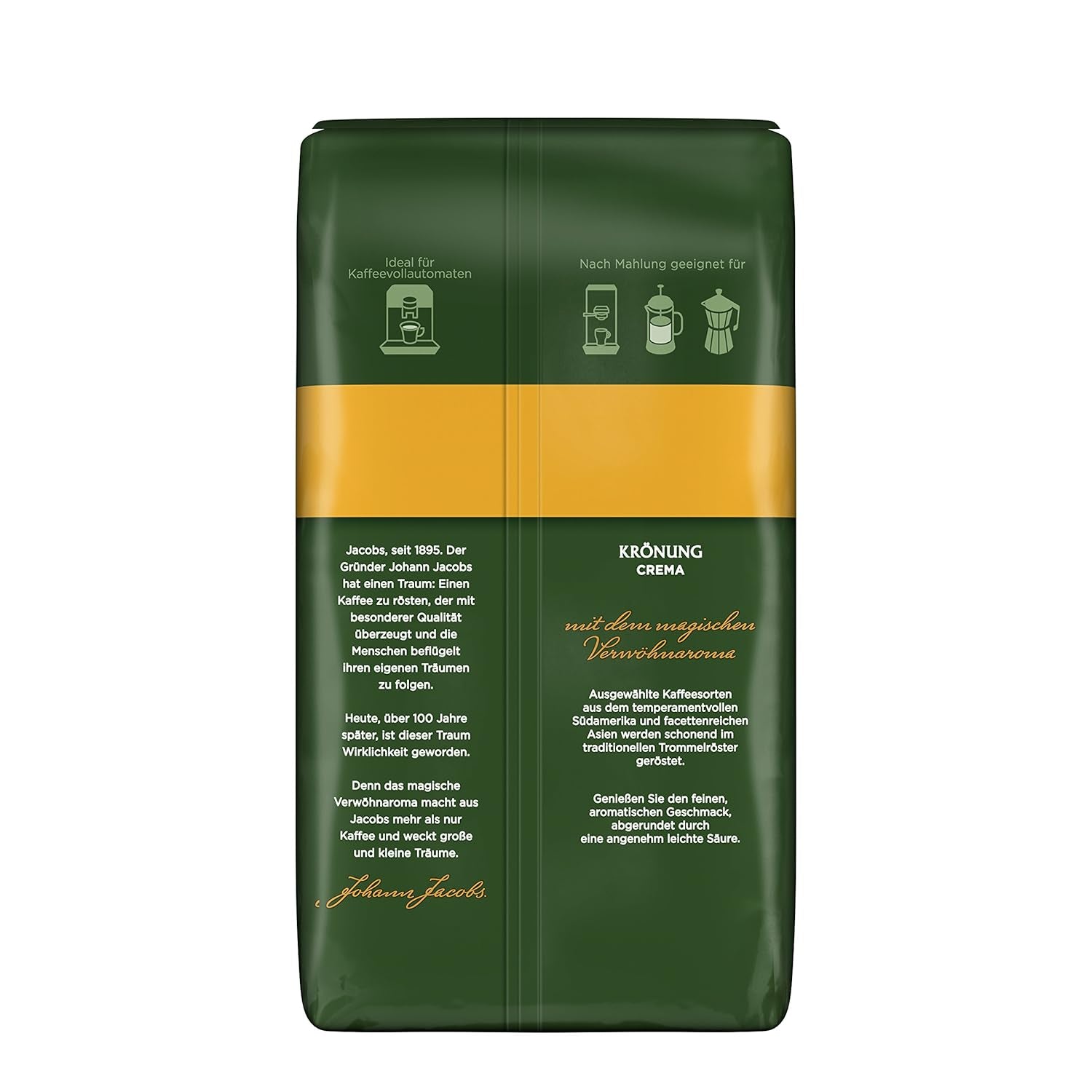 Jacobs Krönung Cream, café en grains entiers, 1000 g (paquet de 3)