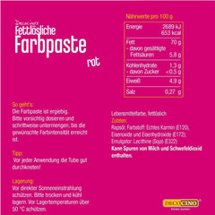 DECOCINO Pâte colorante liposoluble Rouge - 15 g - Colorant alimentaire à base d'huile, idéal pour colorer le chocolat, la crème au beurre, le fondant ou la pâte à biscuits (Pack de 3)