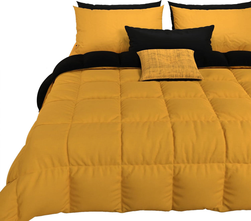 PETTI Artigiani Italiani - Couverture d'hiver pour lit double, maxi, monochrome, double face, blanc, gris, 100% Made in Italy