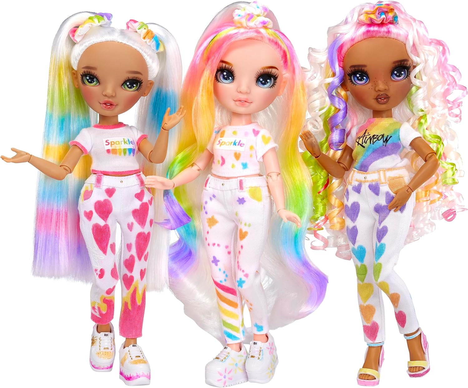 Rainbow High Color & Create DIY Modepuppe - Vert Augen, Zopfe, extra Top & Schuhe, abwaschbare Regenbogenstifte - Ausmalen, Gestalten, Spielen, Auswaschen - pour les enfants de 4 à 12 ans et les jeunes
