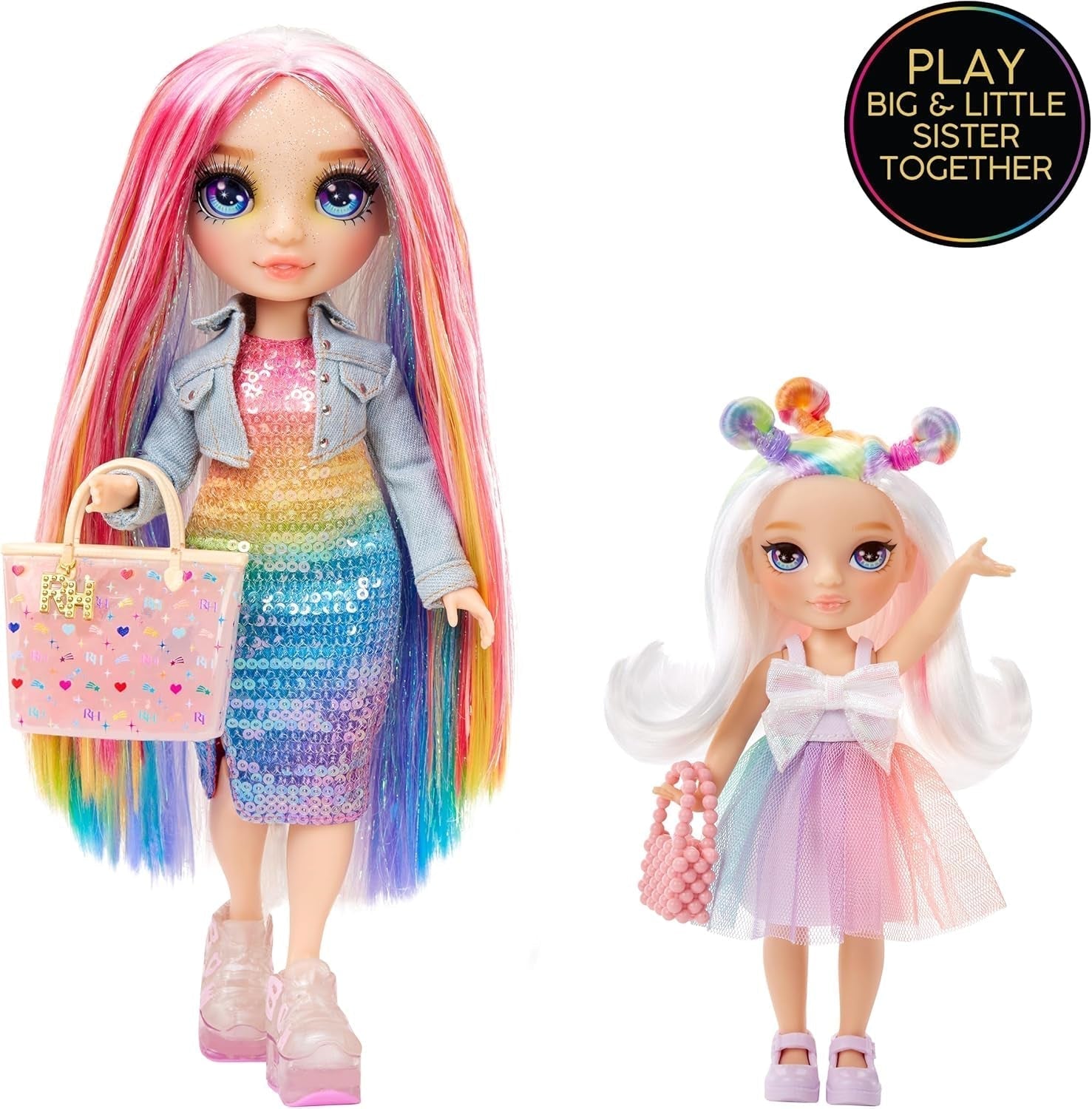 Rainbow High Littles - Opal Raine - păpușă mică, mobilă - păpușă mare de 14 cm în culorile curcubeului cu geantă și unicorn magic - pentru copii și colecționari Papusi Naty Shop