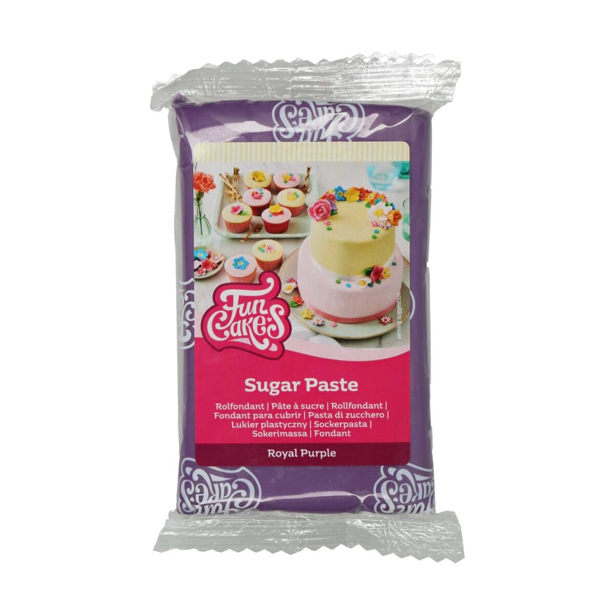 Fondant roulé FunCakes Royal Purple : facile à utiliser, lisse, flexible, doux et malléable, parfait pour décorer les gâteaux. Naty Shop Pâte à Sucre Royal Violet Sans Gluten 250G (Pack de 2)