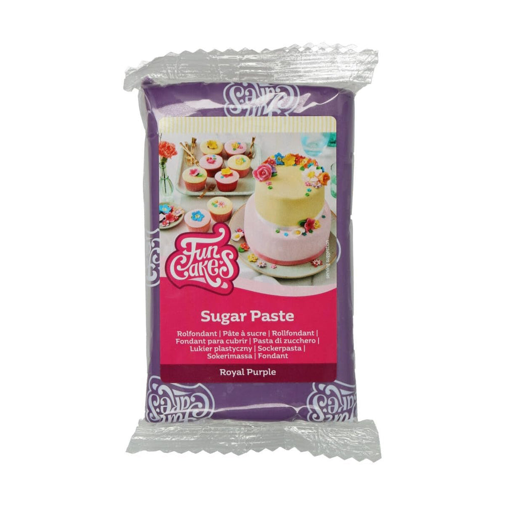 Fondant roulé FunCakes Royal Purple : facile à utiliser, lisse, flexible, doux et malléable, parfait pour décorer les gâteaux. Naty Shop Pâte à Sucre Royal Violet Sans Gluten 250G (Pack de 2)