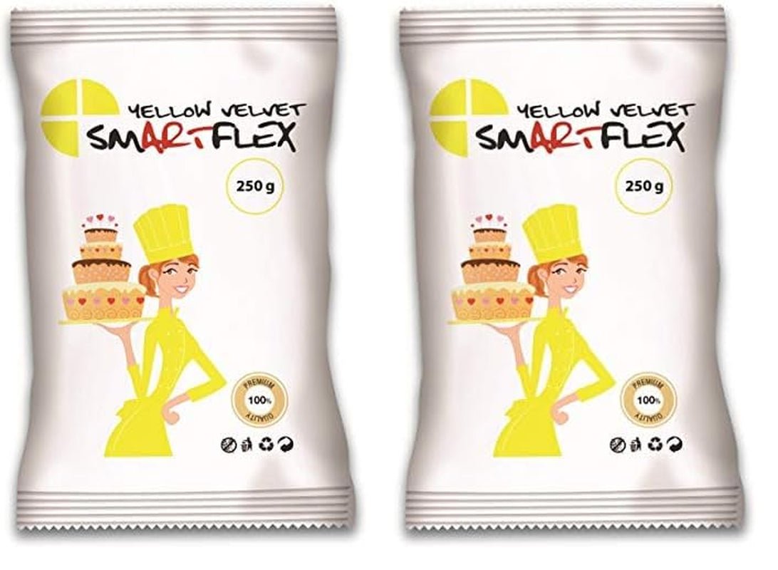 Fondant Velours Jaune, 250 g Naty Shop pâte à sucre 250 G (lot de 2)